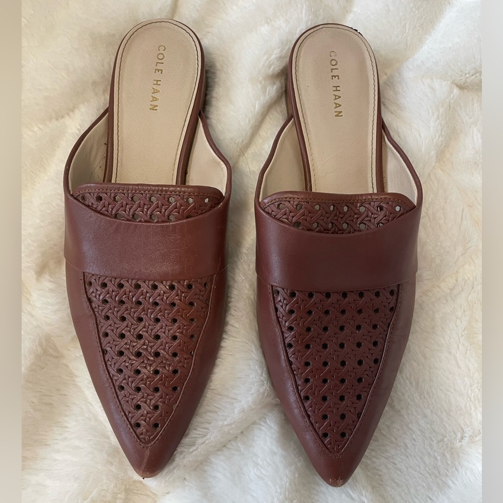 Cole Haan loafers, size 7.5, tan/brown.